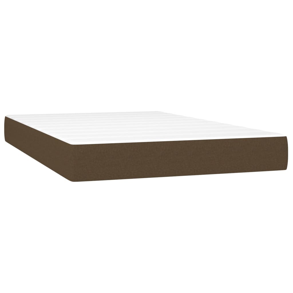 vidaXL Boxspring met matras stof donkerbruin 120x200 cm