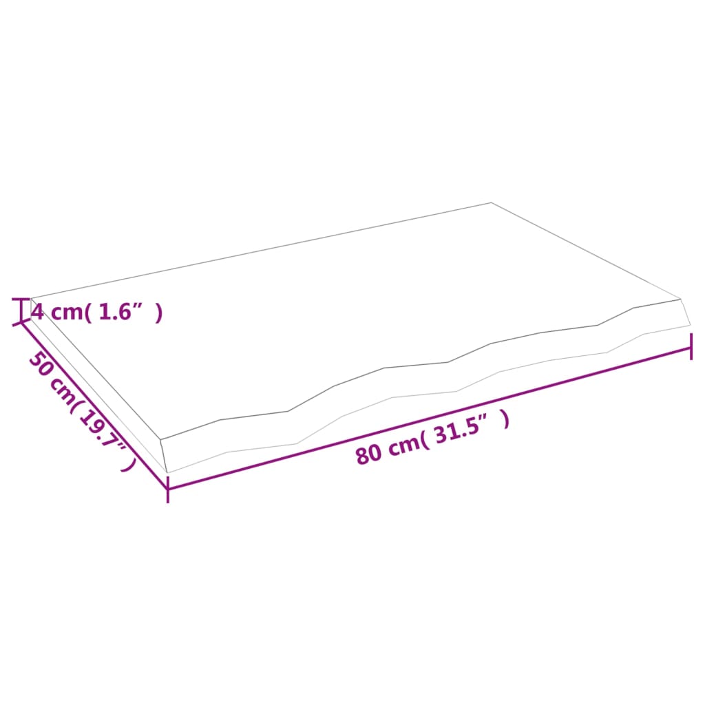 vidaXL Wandschap 80x50x(2-4) cm onbehandeld massief eikenhout