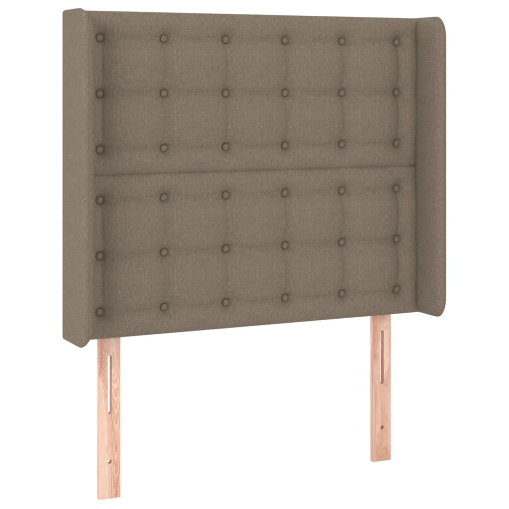 vidaXL Hoofdbord met randen 103x16x118/128 cm stof taupe