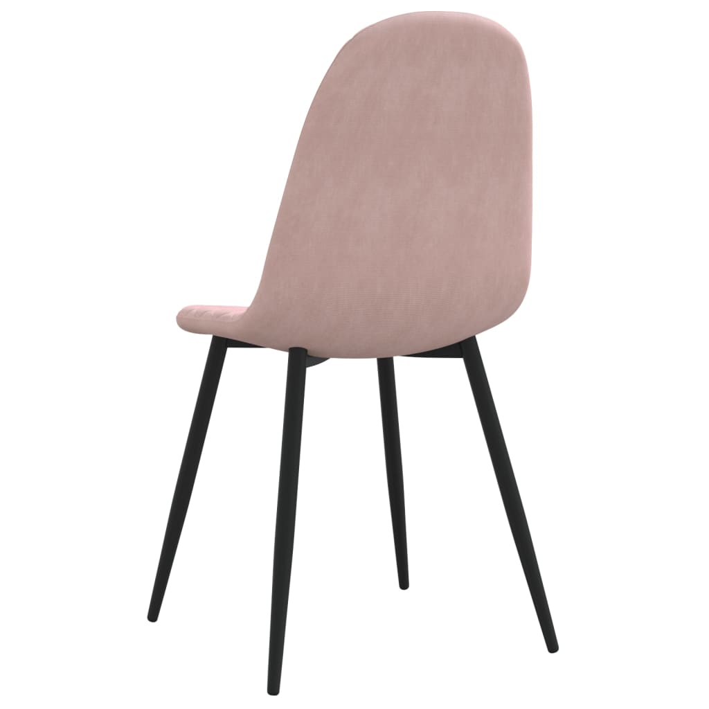 vidaXL Eetkamerstoelen 6 st fluweel roze