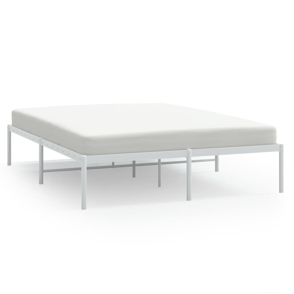 vidaXL Bedframe metaal wit 150x200 cm