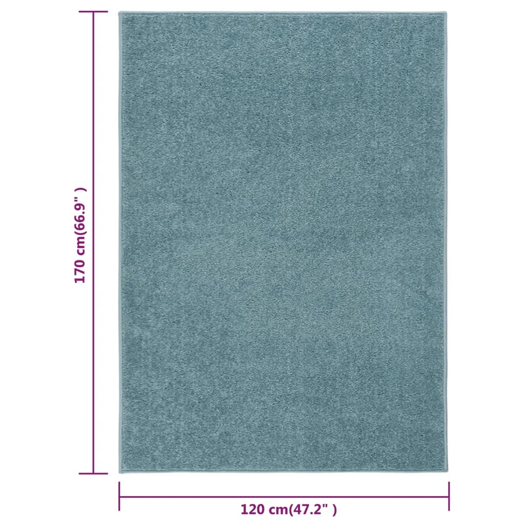 vidaXL Vloerkleed kortpolig 120x170 cm blauw