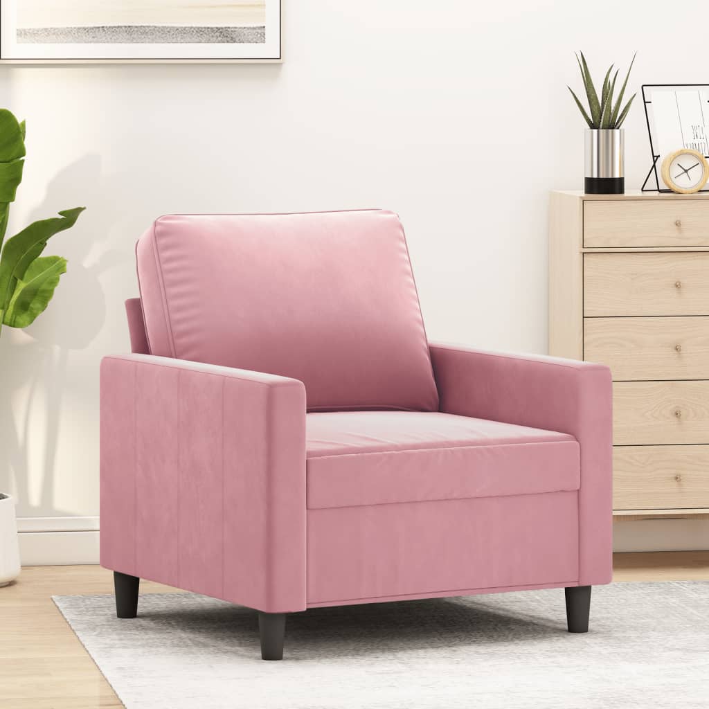 vidaXL Fauteuil 60 cm fluweel roze