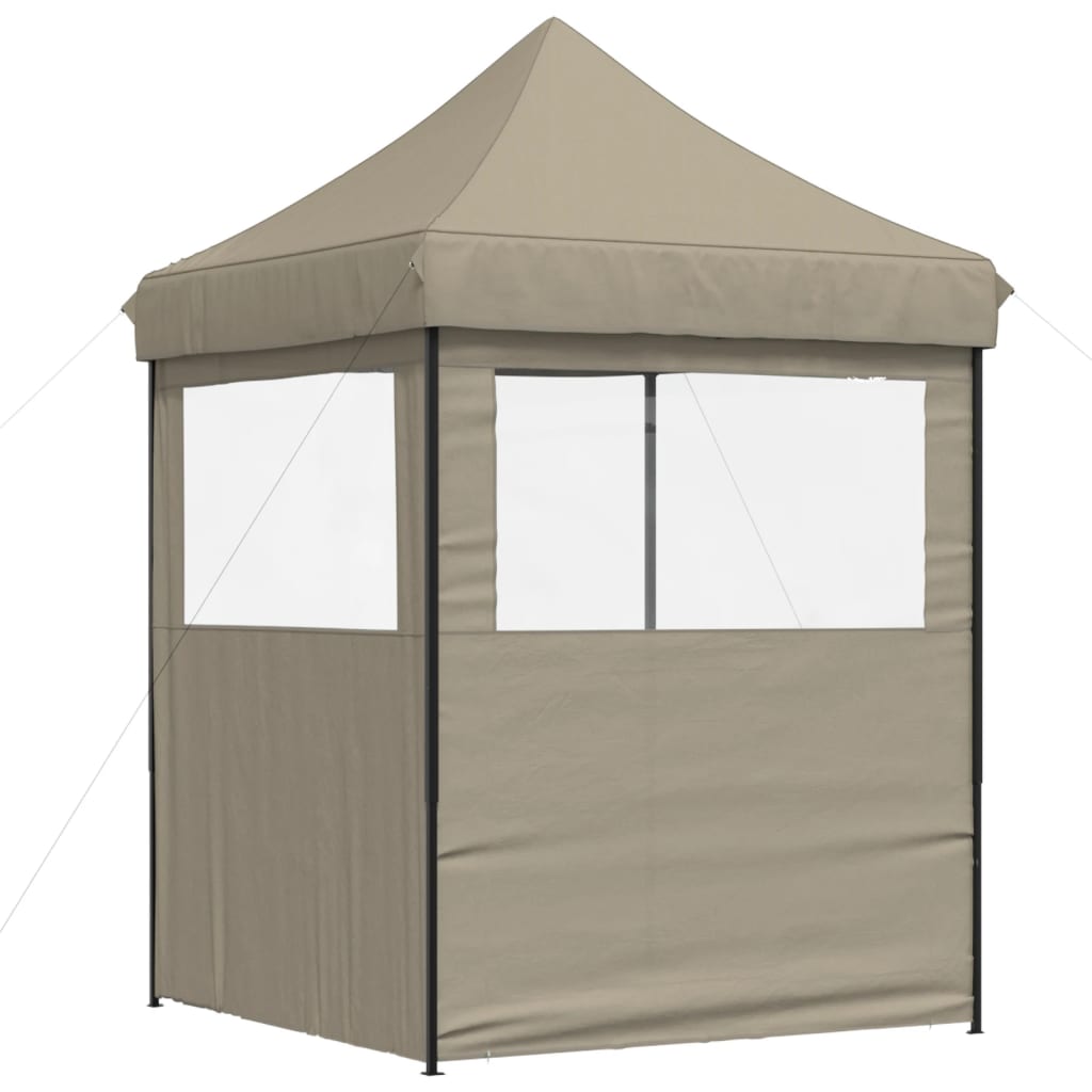 vidaXL Partytent inklapbaar pop-up met 2 zijwanden taupe