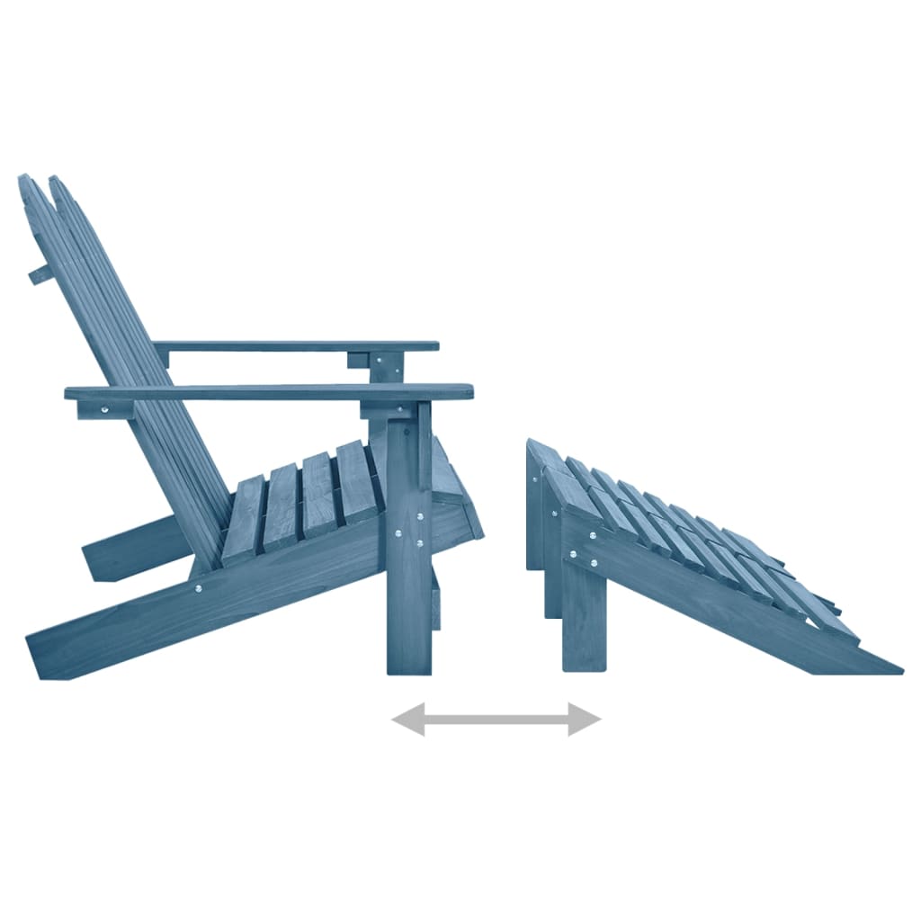 vidaXL Tuinstoel 2-zits Adirondack met voetenbank vurenhout blauw