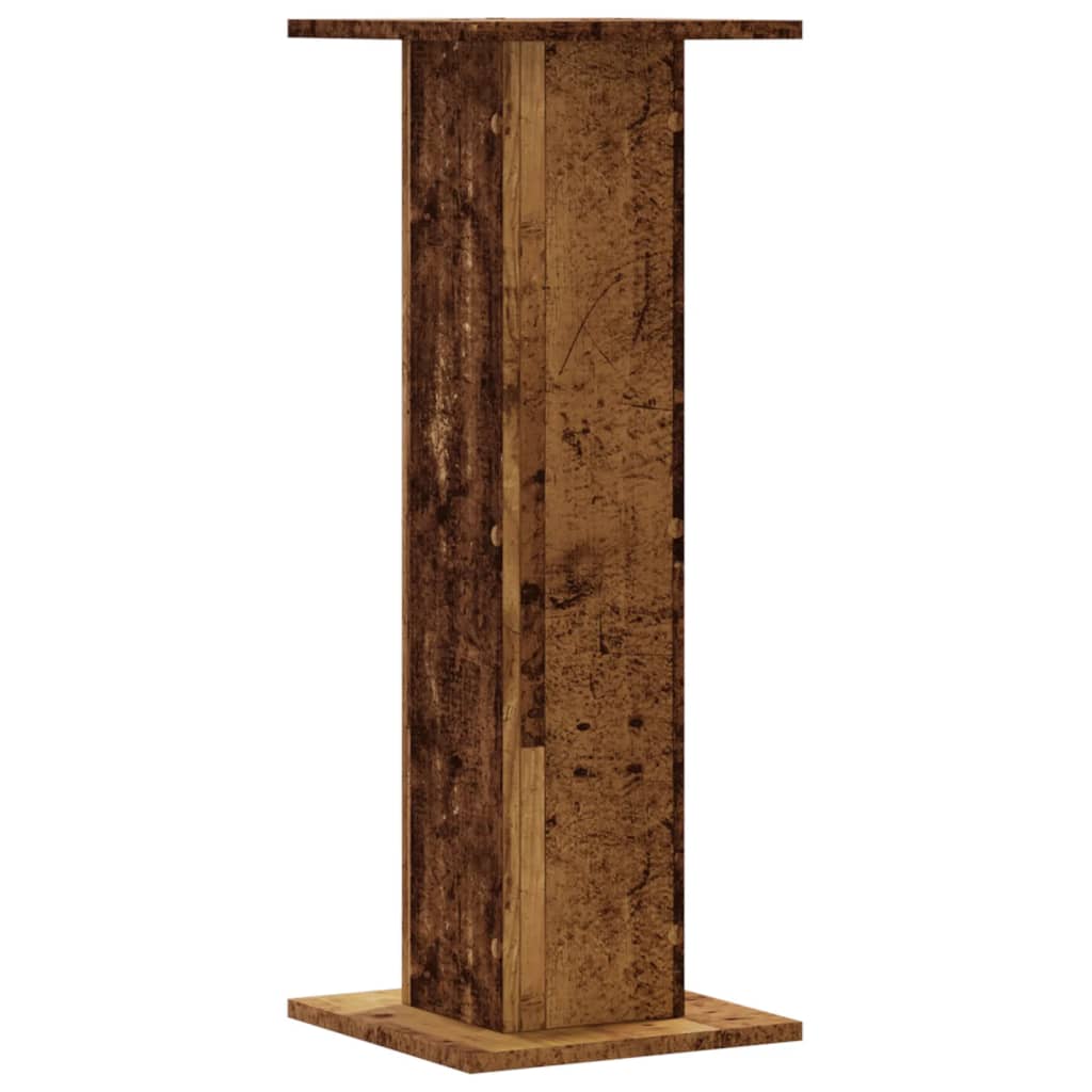 vidaXL Plantenstandaards 2 st 30x30x80 cm bewerkt hout oud houtkleurig