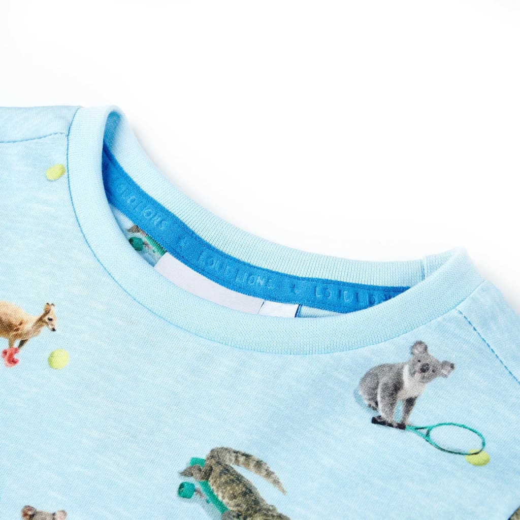 Kindershirt 140 gemêleerd lichtblauw