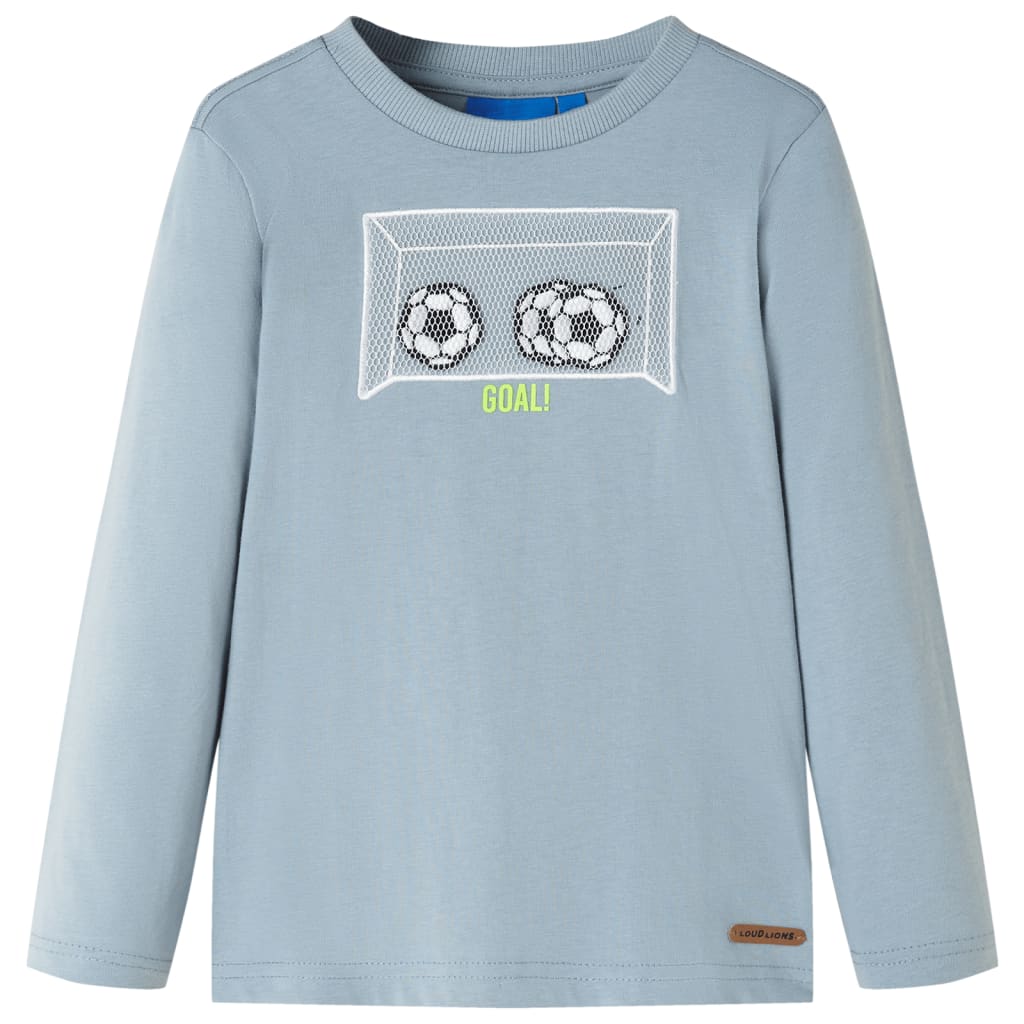 Kindershirt met lange mouwen 140 lichtblauw