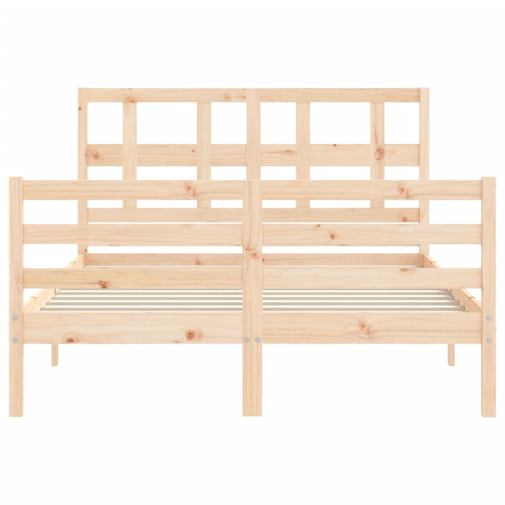 vidaXL Bedframe met hoofdbord massief hout