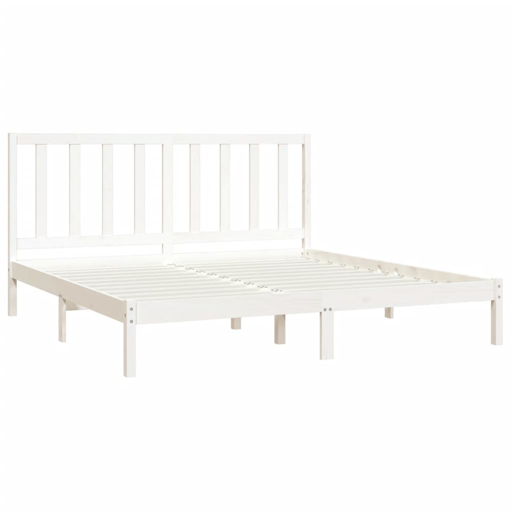 vidaXL Bedframe massief grenenhout wit 200x200 cm