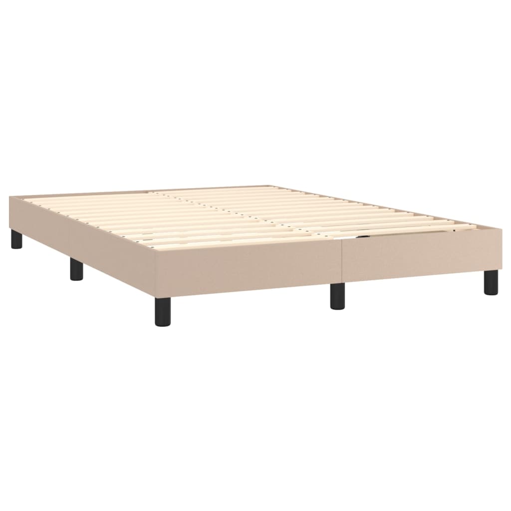 vidaXL Boxspring met matras kunstleer cappuccinokleurig 140x200 cm