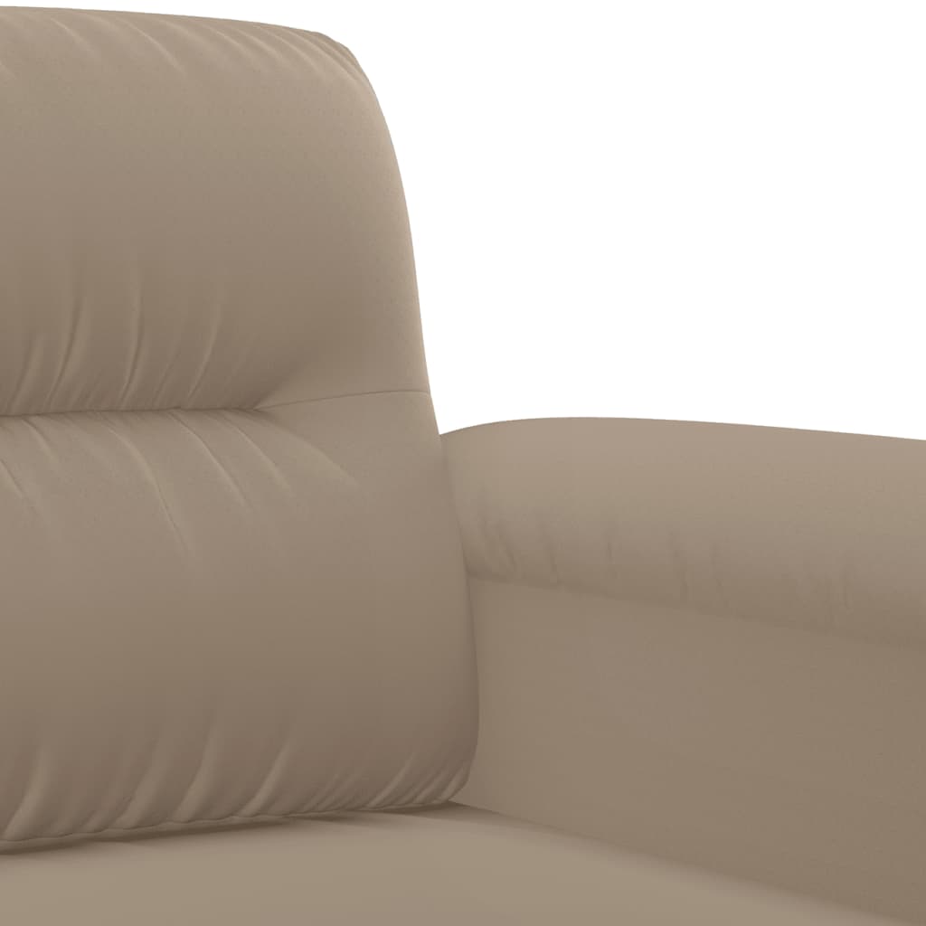 vidaXL 2-delige Loungeset met kussens microvezelstof taupe