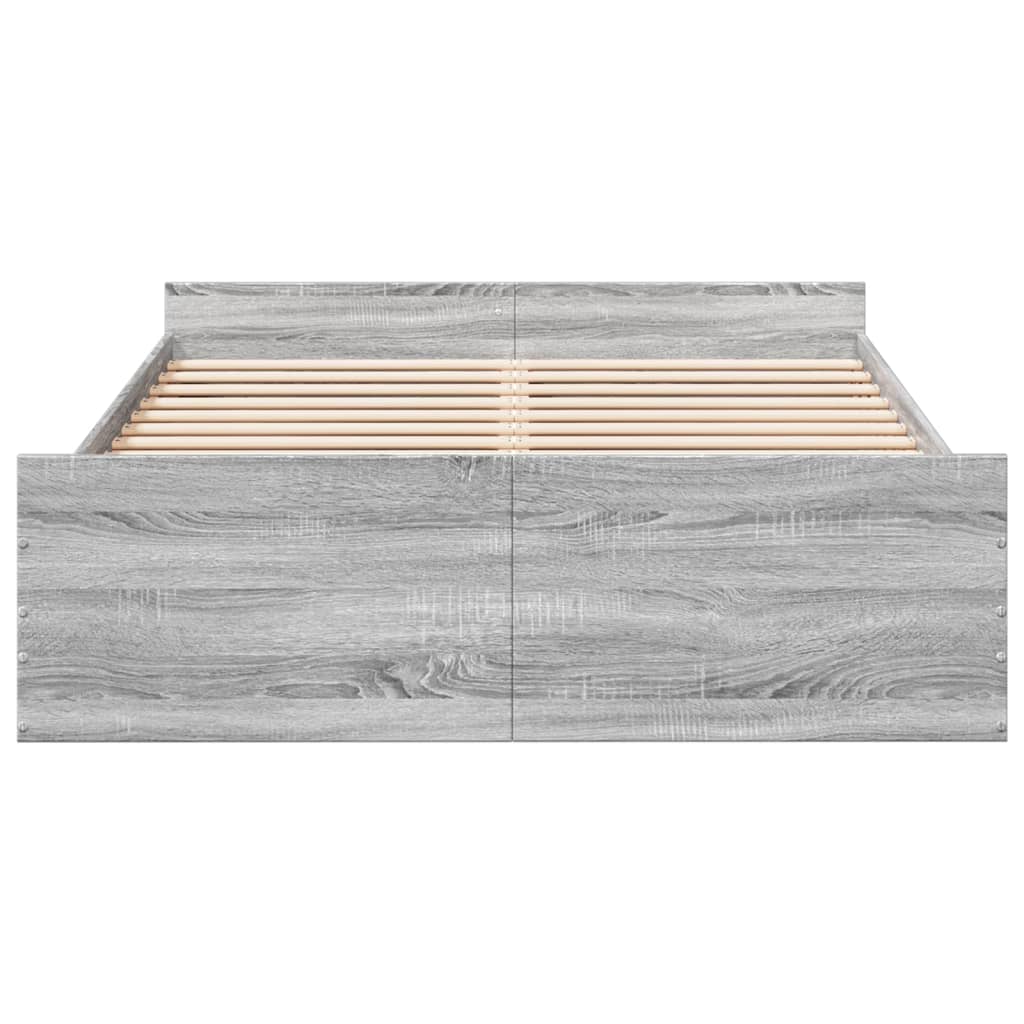 vidaXL Bedframe met lades bewerkt hout grijs sonoma eiken 140x190 cm