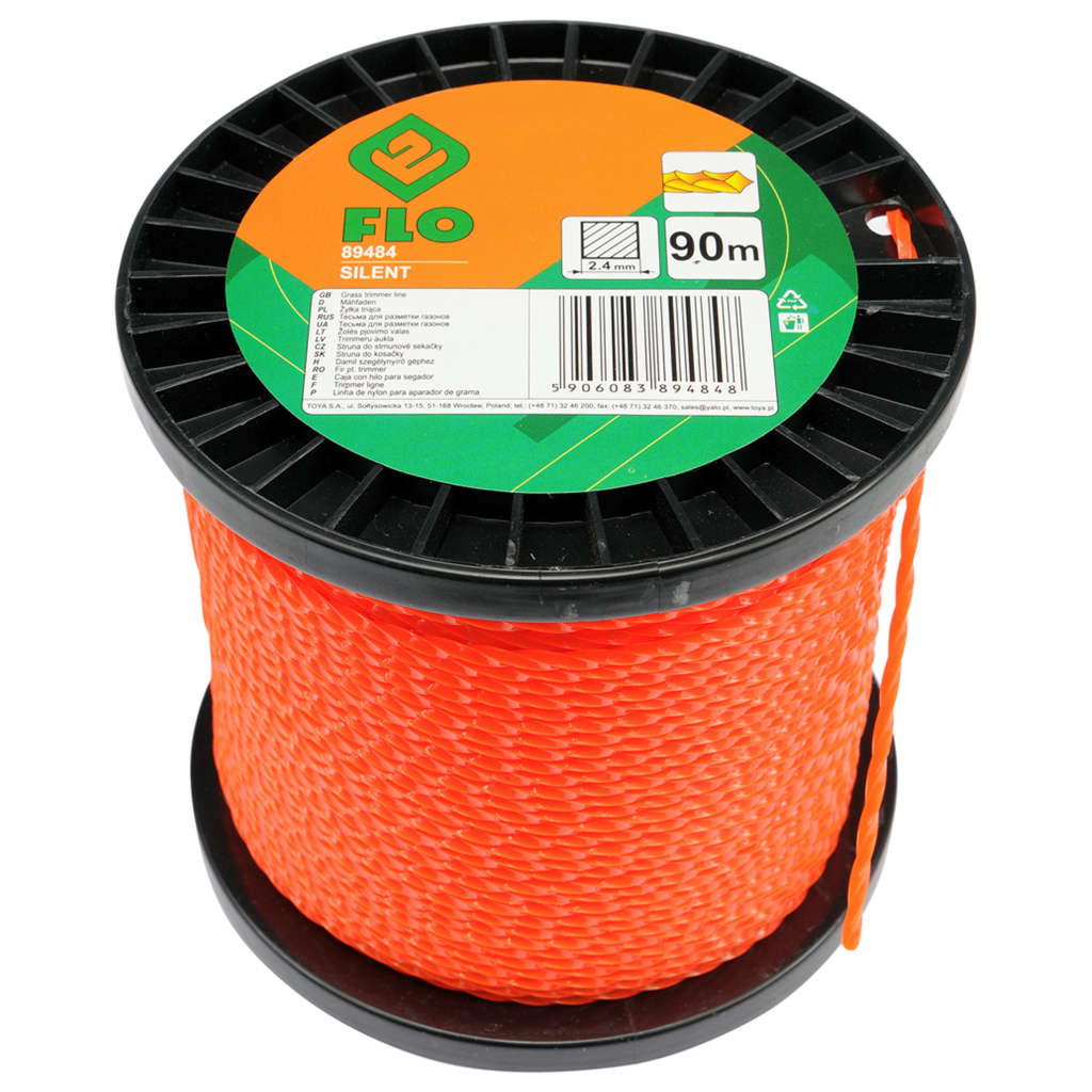 FLO Maaidraad Silent 2,4 mm 90 m oranje