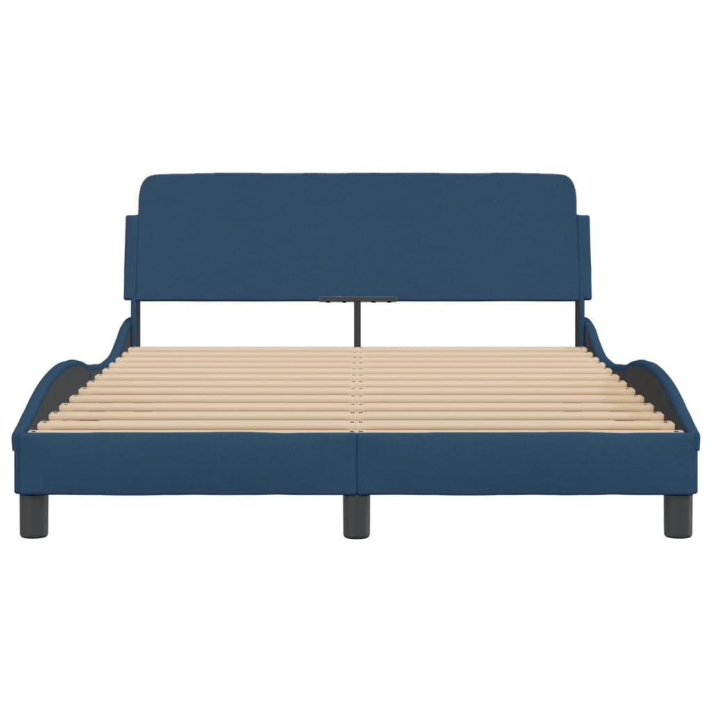 vidaXL Bedframe met hoofdeinde zonder matras 120x200 cm stof blauw