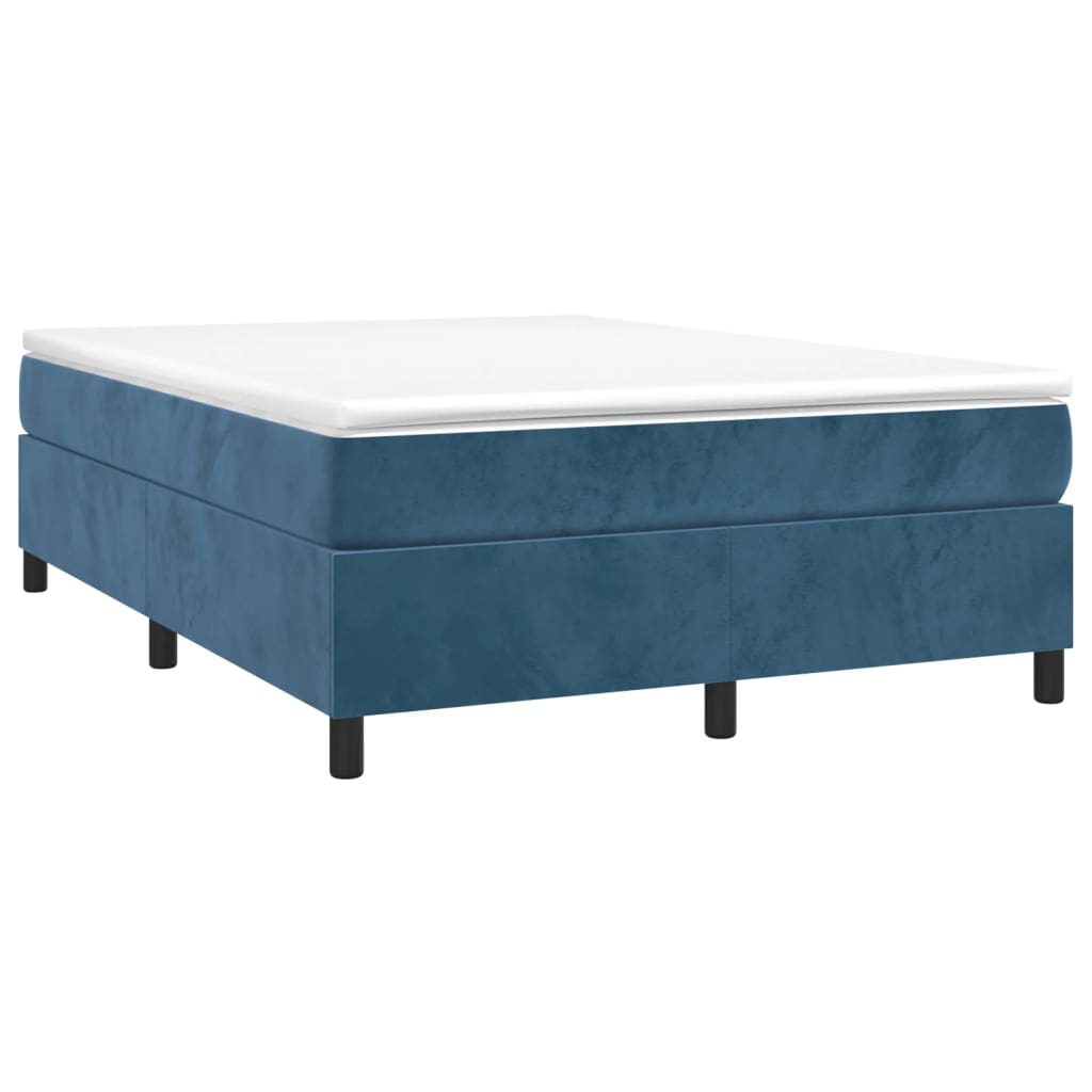 vidaXL Bedframe fluweel donkerblauw 140x190 cm