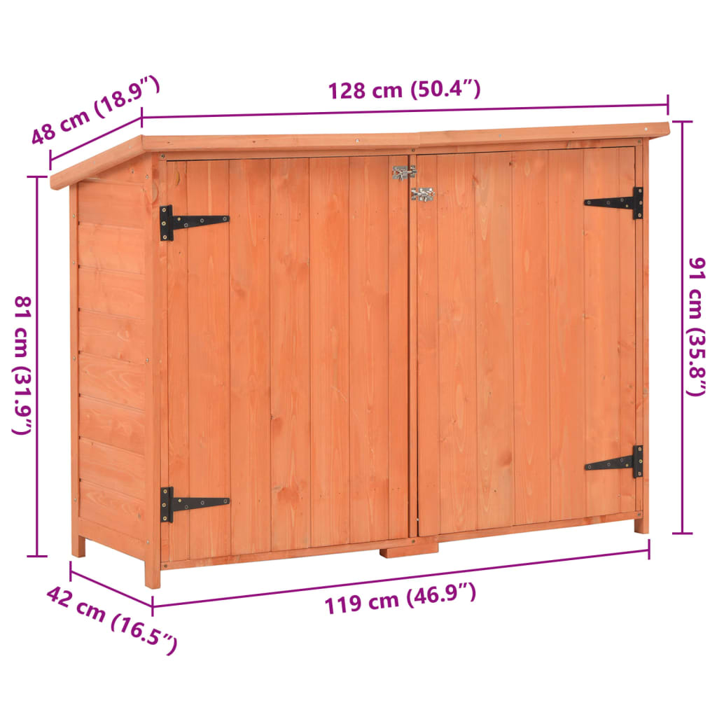 vidaXL Tuinberging 128x42x91 cm hout