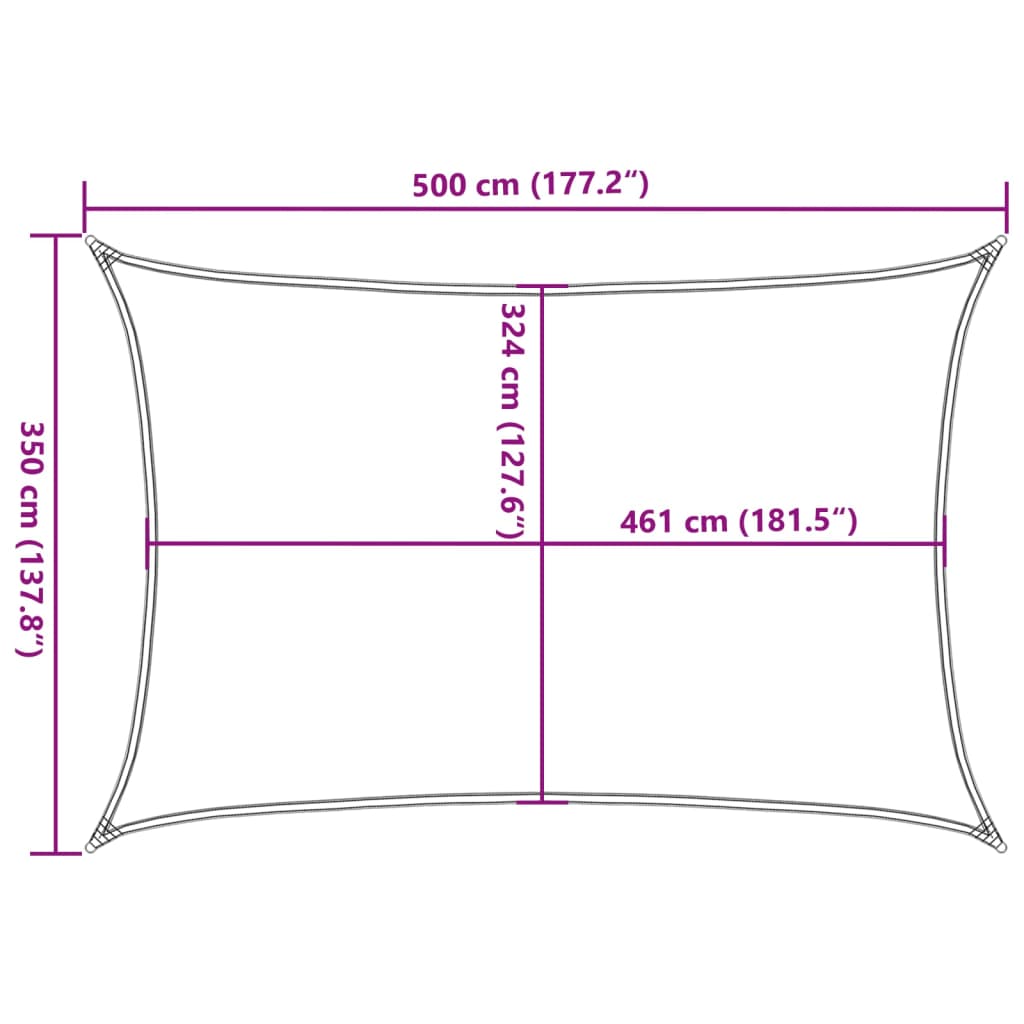 vidaXL Zonnezeil 5x3,5 m 100% polyester oxford zandkleurig