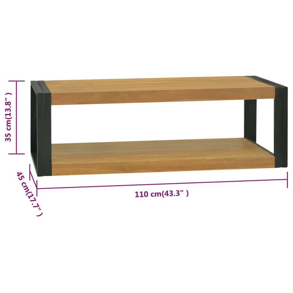 vidaXL Badkamerwandkast 110x45x35 cm massief teakhout