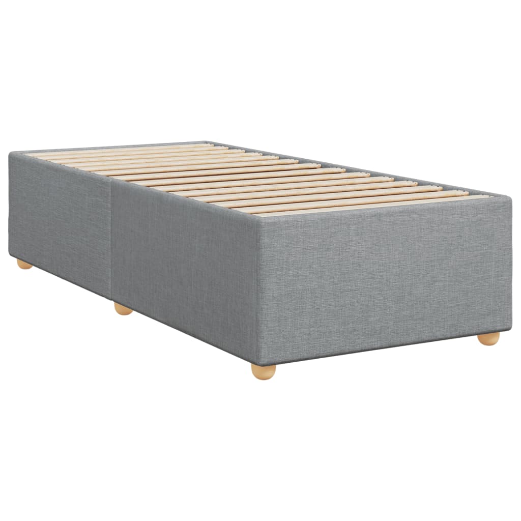 vidaXL Boxspring met matras stof lichtgrijs 90x200 cm