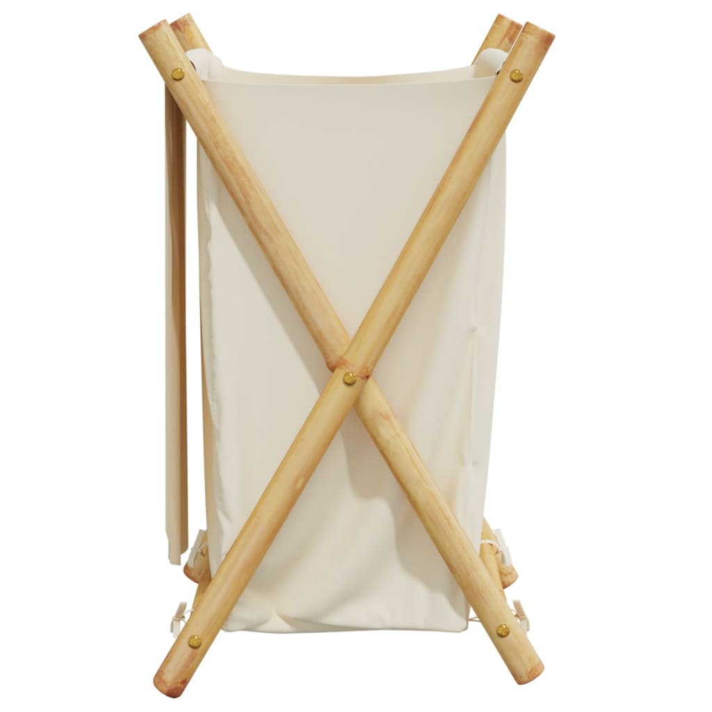 vidaXL Wasmand 41,5x36x63,5 cm bamboe crèmewit