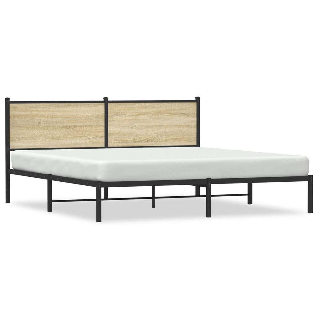 vidaXL Bedframe zonder matras metaal sonoma eikenkleurig 180x200 cm