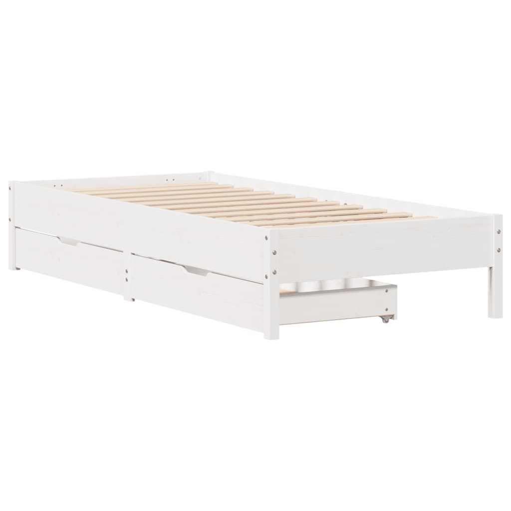 vidaXL Bedframe zonder matras massief grenenhout wit 140x200 cm