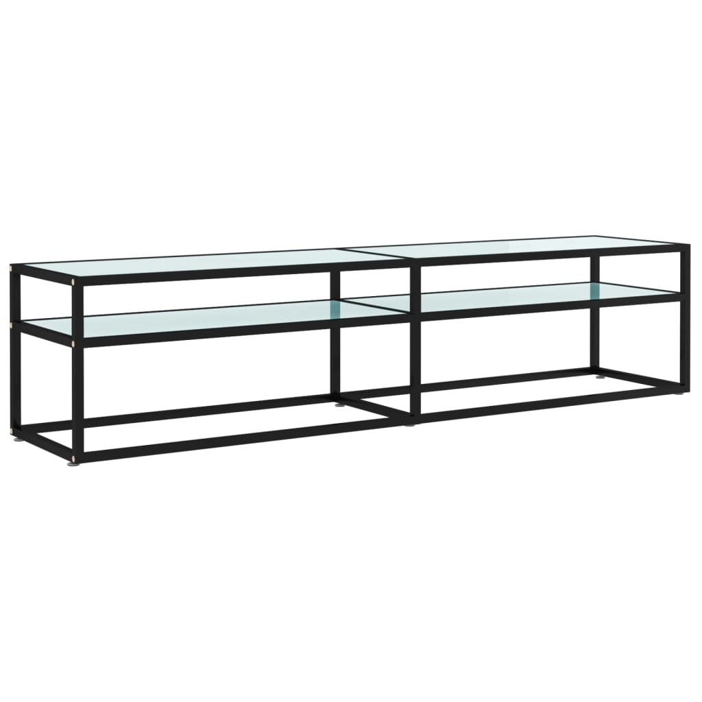 vidaXL Tv-meubel 180x40x40,5 cm gehard glas witmarmerkleurig