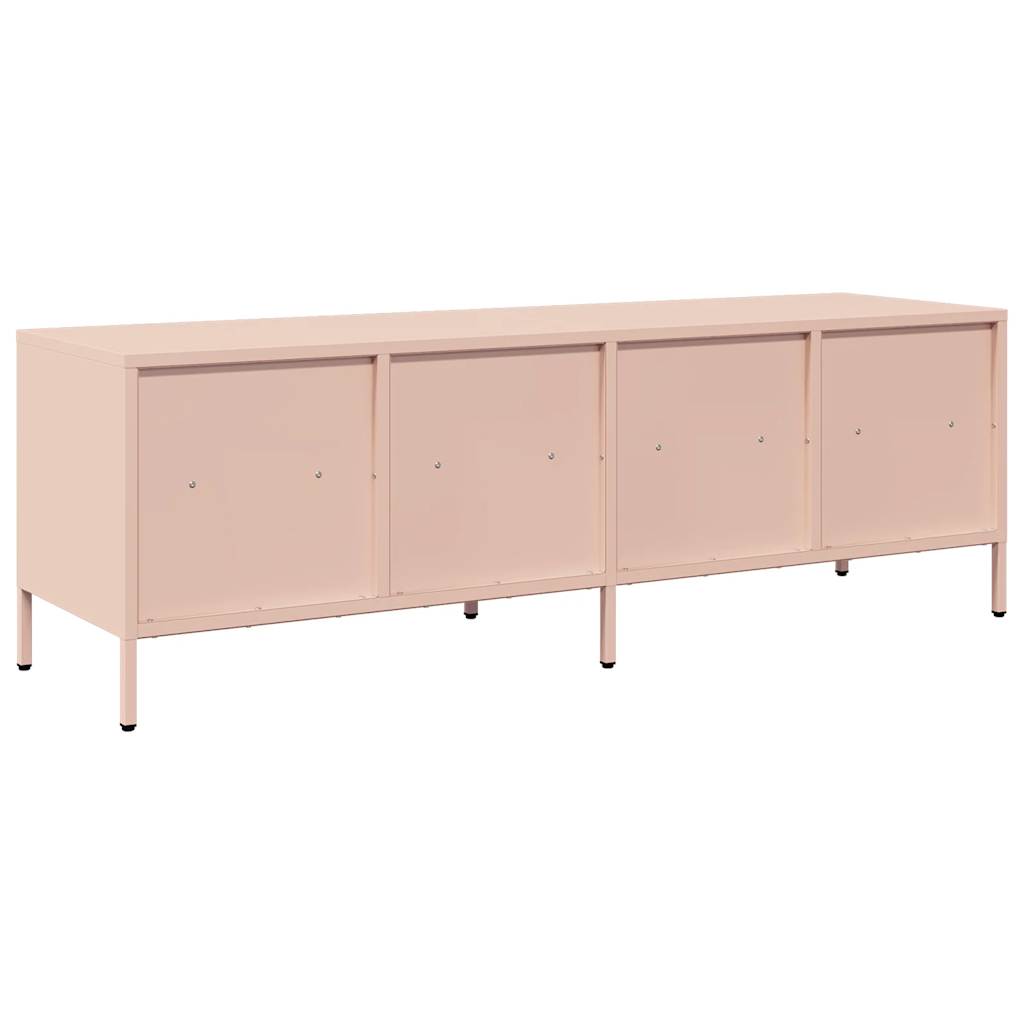 vidaXL Tv-meubel 135x39x43,5 cm koudgewalst staal roze