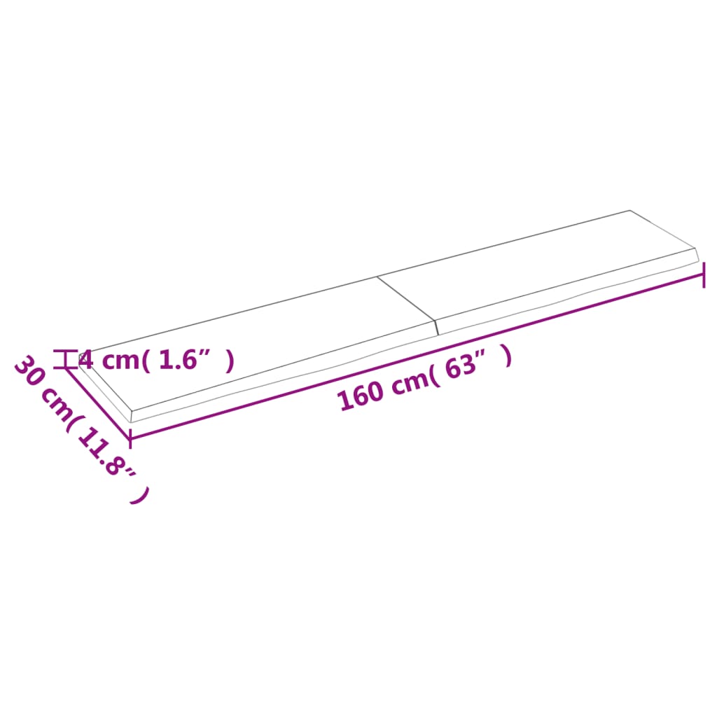 vidaXL Wandschap 160x30x(2-4)cm behandeld massief eikenhout lichtbruin