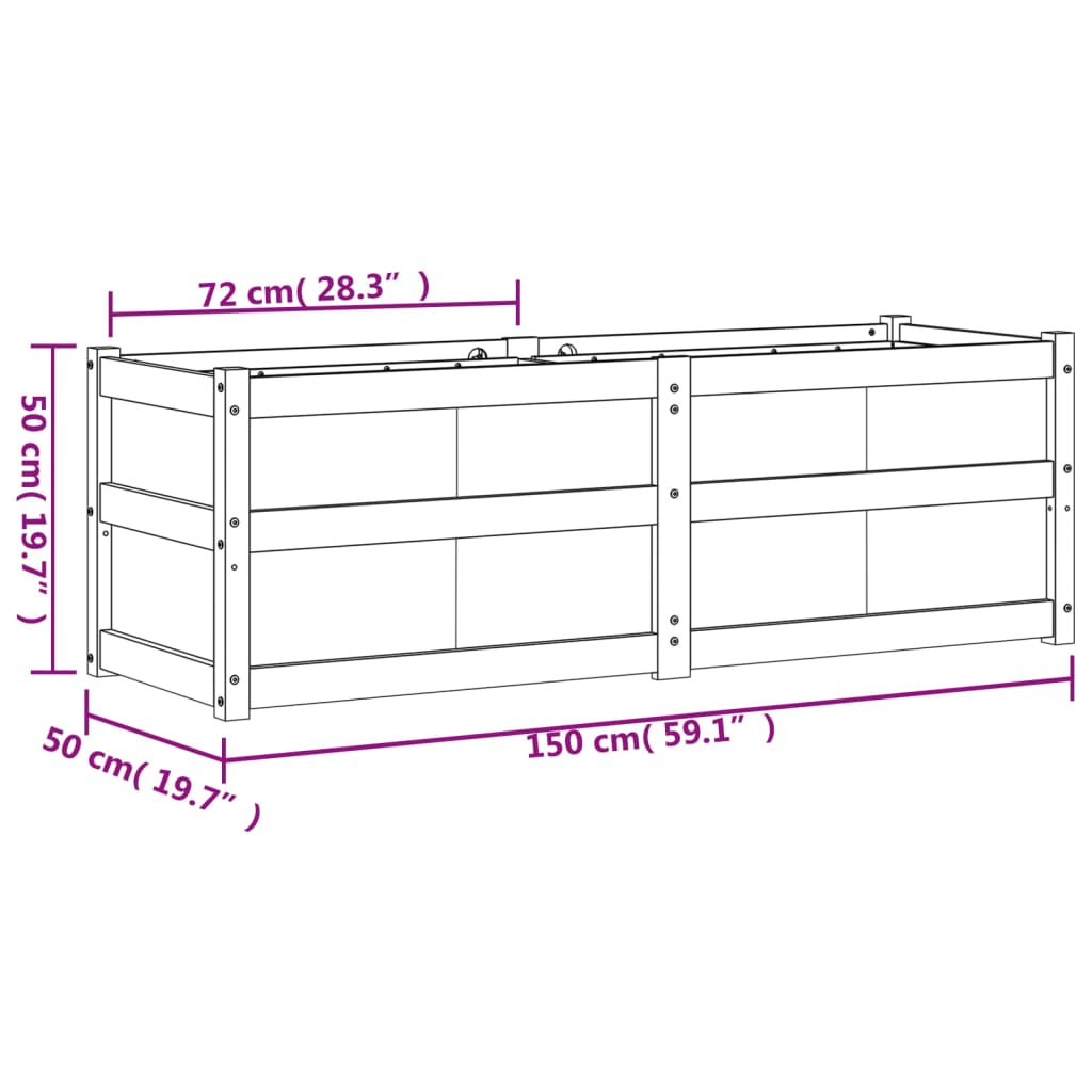 vidaXL Plantenbak 150x50x50 cm geïmpregneerd grenenhout