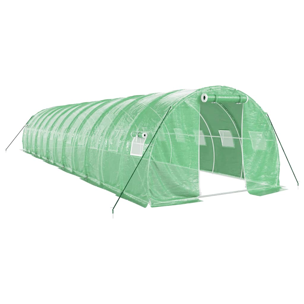 vidaXL Tuinkas met stalen frame 36 m² 12x3x2 m groen