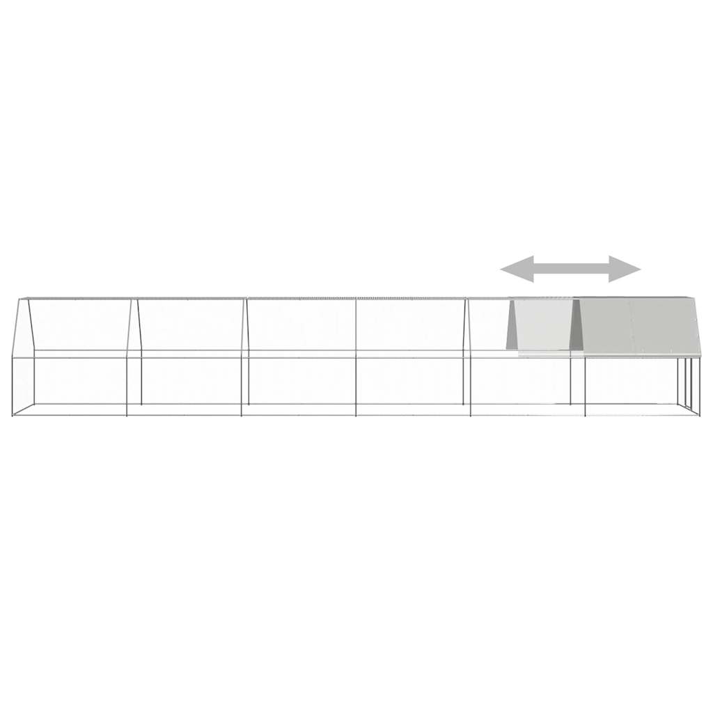 vidaXL Kippenhok 2x12x2 m gegalvaniseerd staal