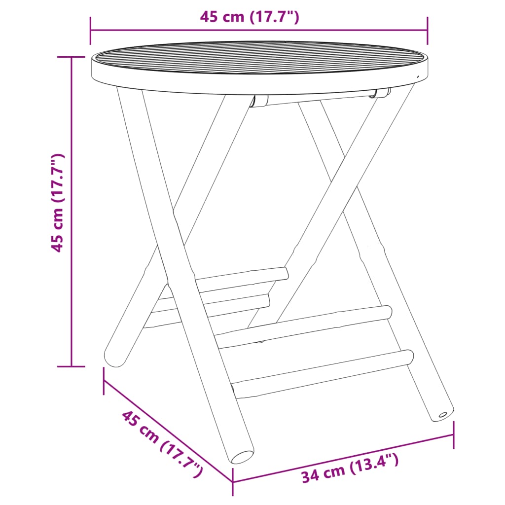 vidaXL 3-delige Bistroset bamboe