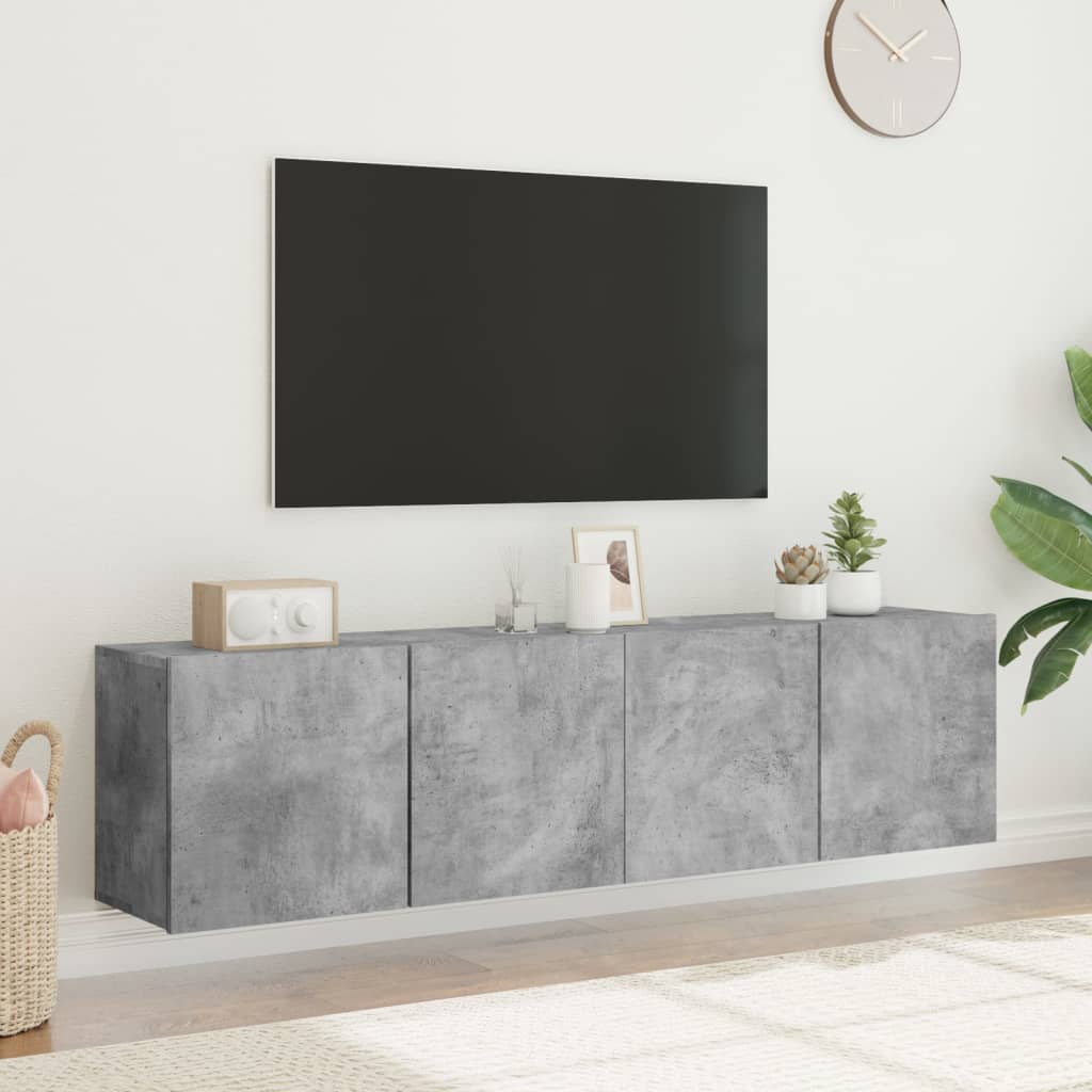 vidaXL Tv-meubels 2 st wandgemonteerd 80x30x41 cm betongrijs