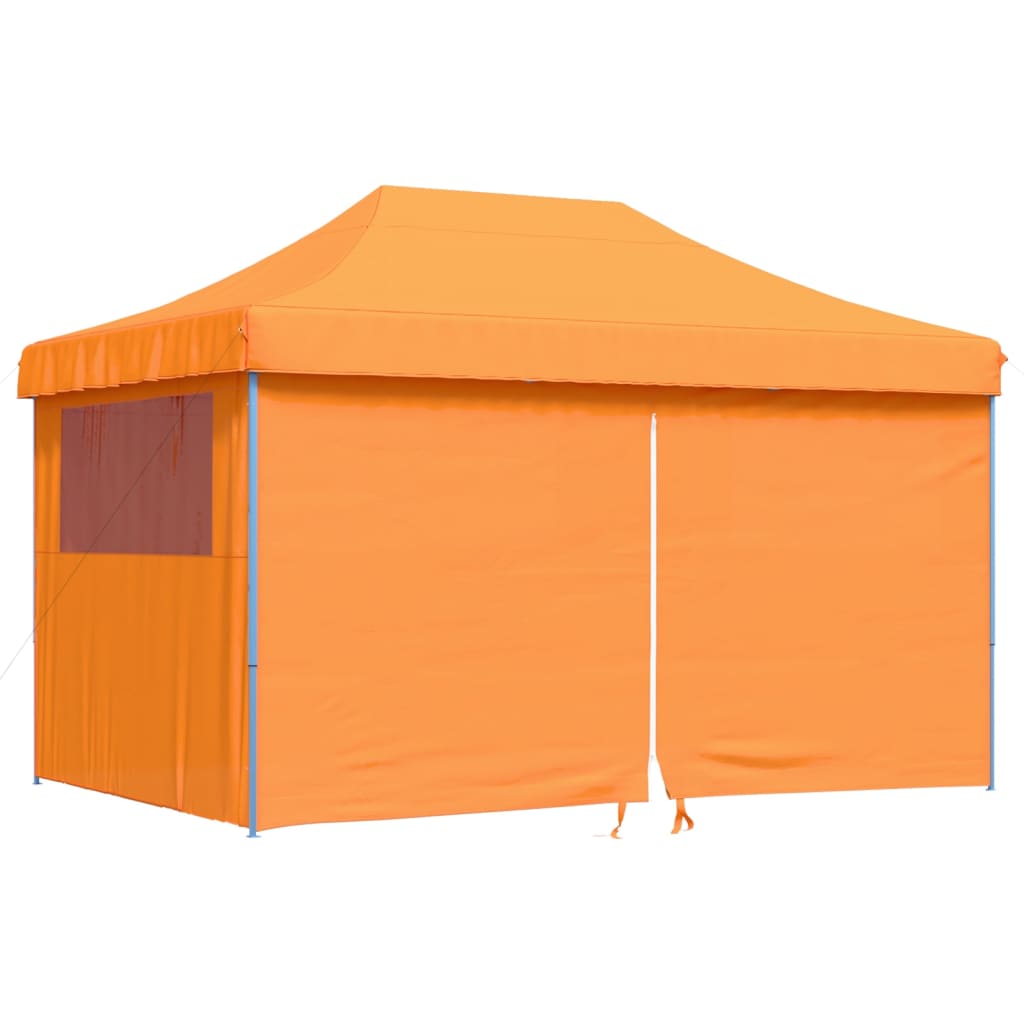 vidaXL Partytent inklapbaar pop-up met 4 zijwanden oranje