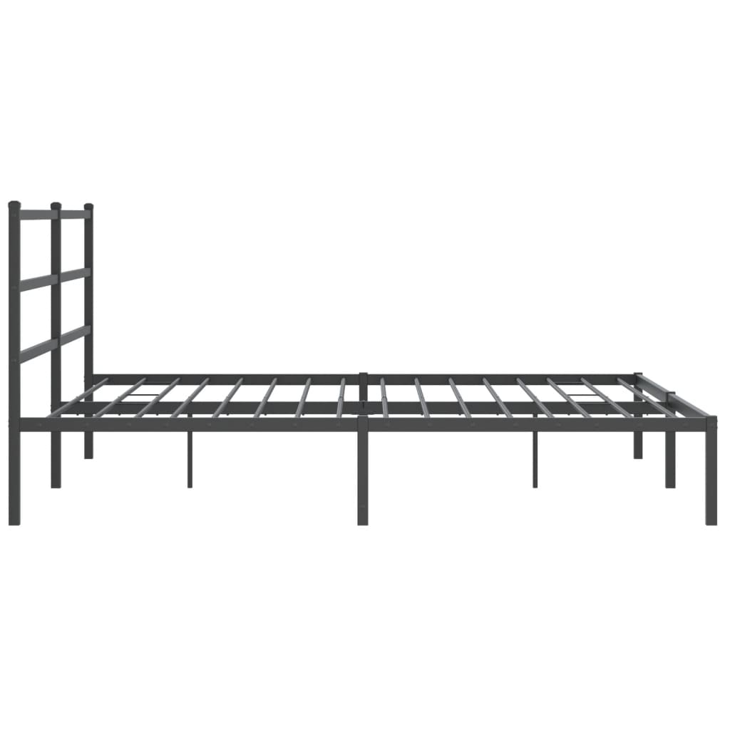 vidaXL Bedframe met hoofdbord metaal zwart 200x200 cm