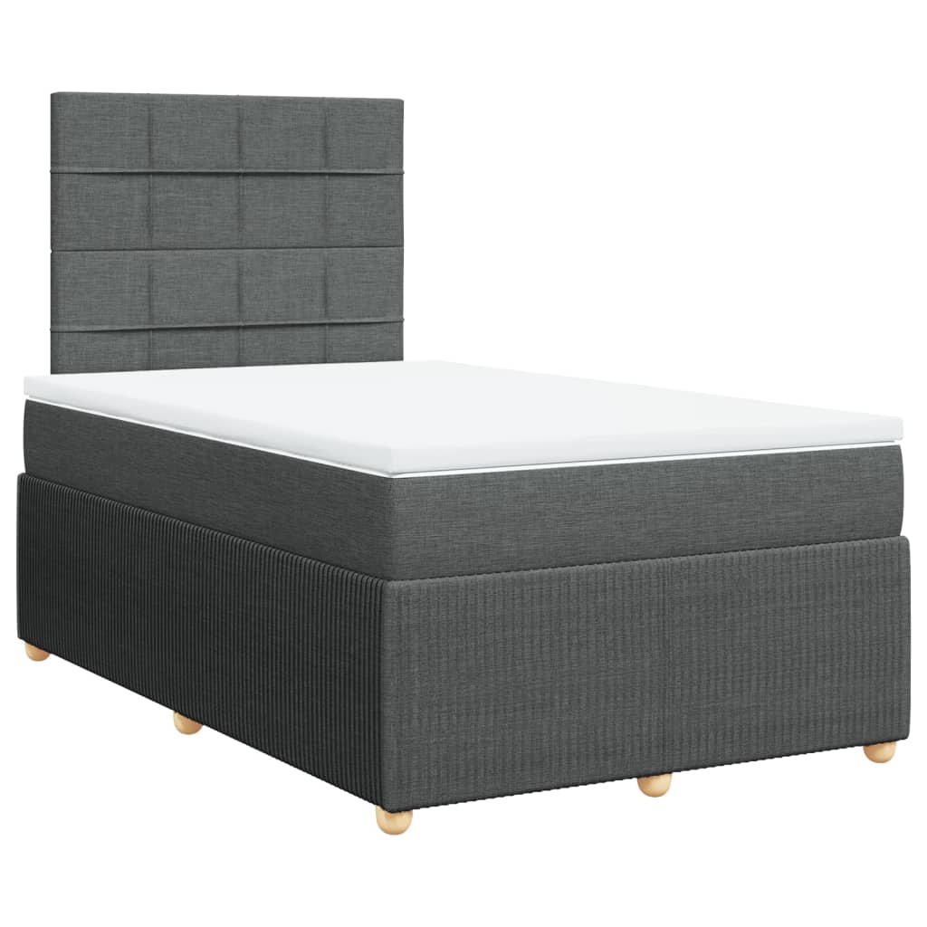 vidaXL Boxspring met matras stof donkergrijs 120x190 cm