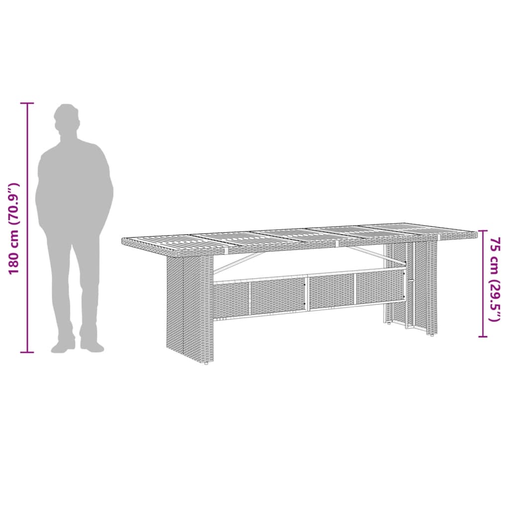 vidaXL 7-delige Tuinset met kussens poly rattan zwart