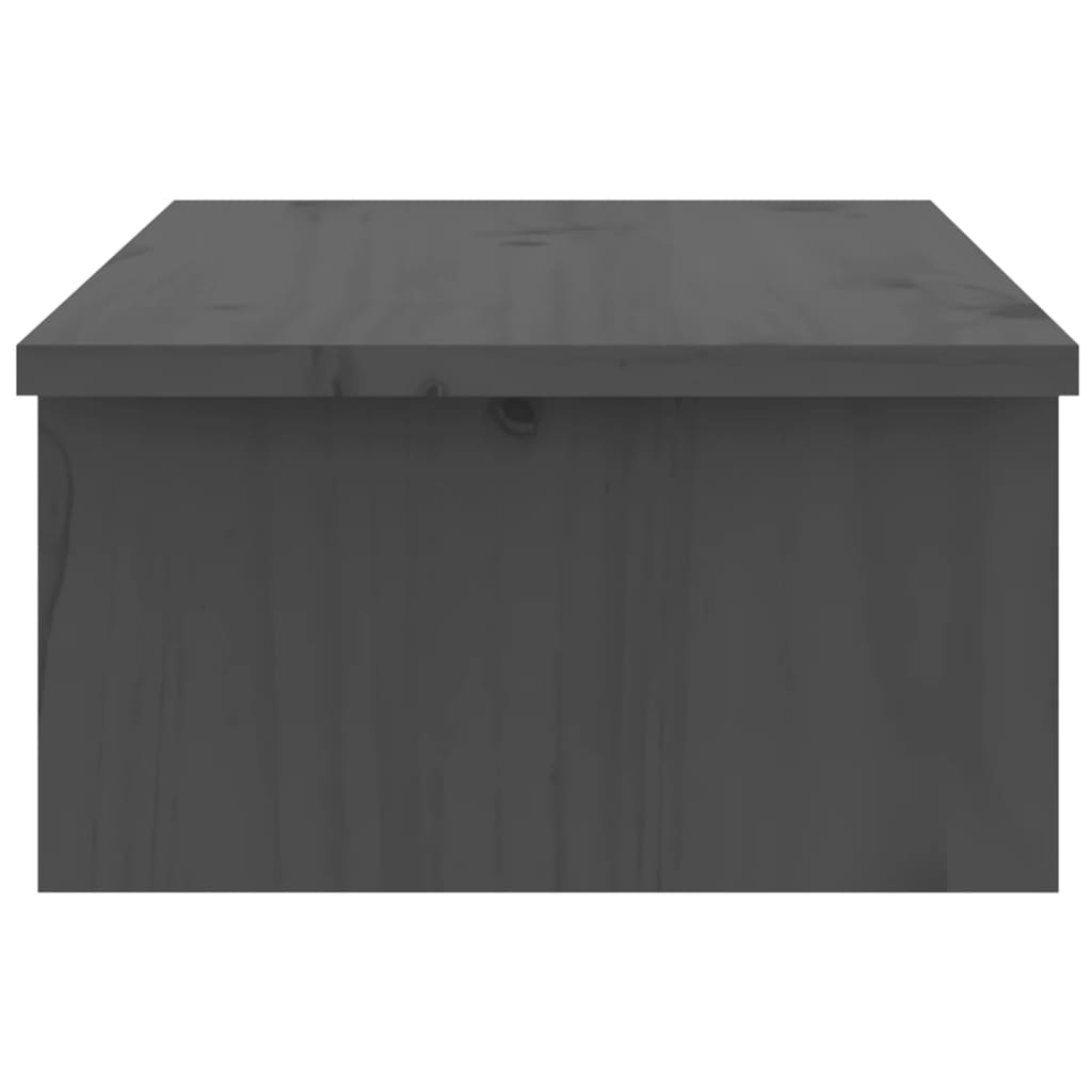 vidaXL Monitorstandaard 50x27x15 cm massief grenenhout grijs