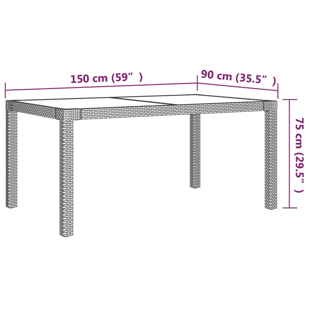 vidaXL 7-delige Tuinset met kussens poly rattan wit