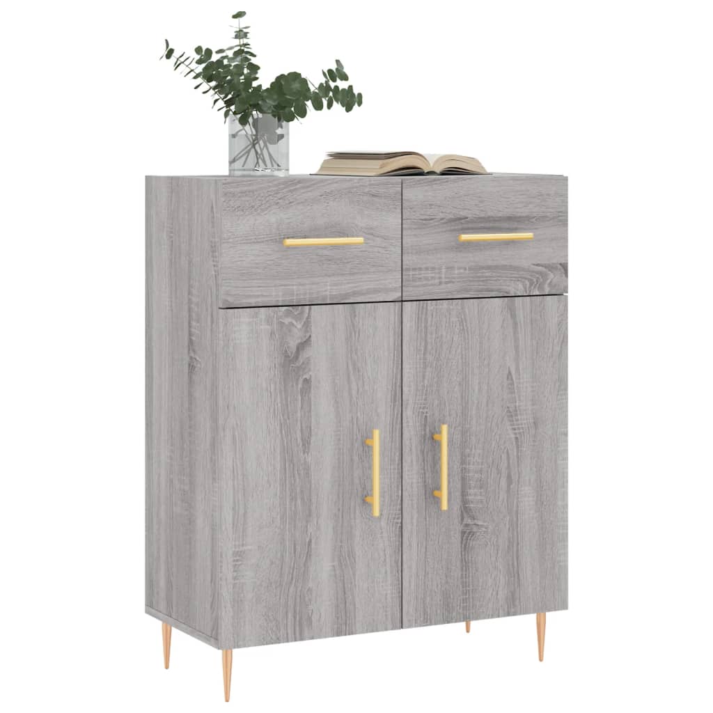 vidaXL Dressoir 69,5x34x90 cm bewerkt hout grijs sonoma eikenkleurig