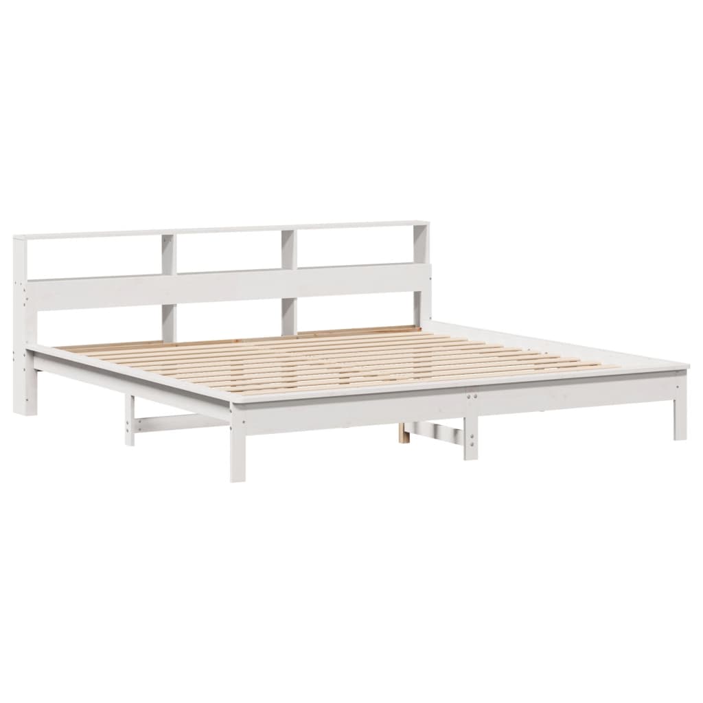 vidaXL Bedframe zonder matras massief grenenhout wit 180x200 cm