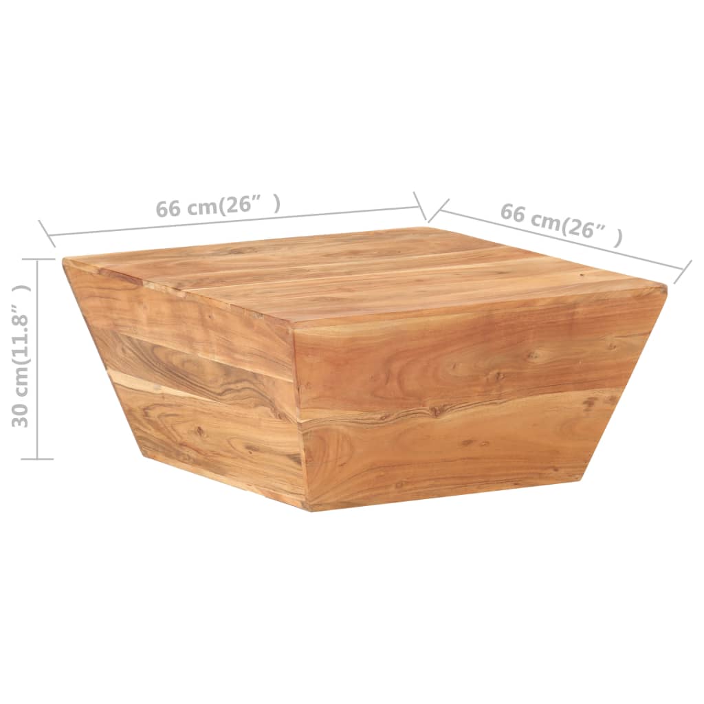 vidaXL Salontafel V-vormig 66x66x30 cm massief acaciahout