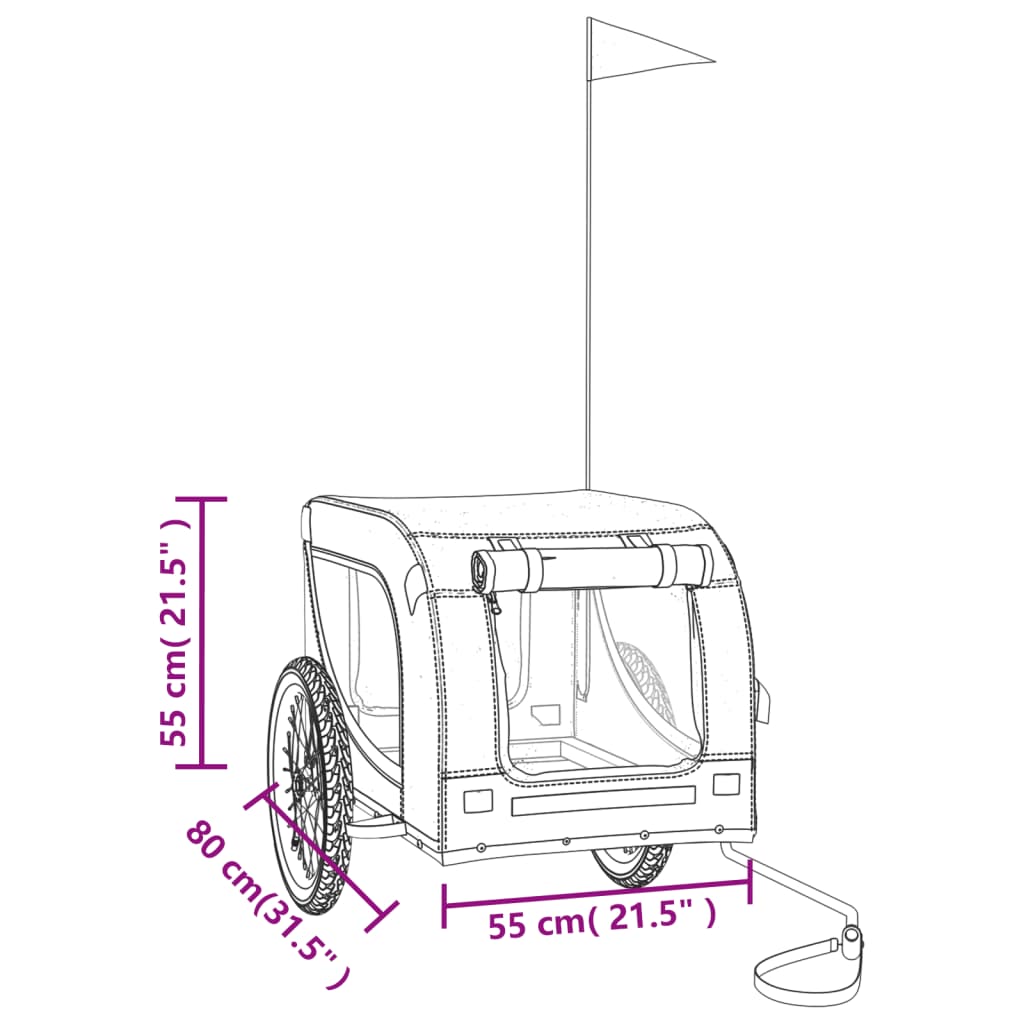 vidaXL Hondenfietstrailer oxford stof en ijzer oranje en zwart