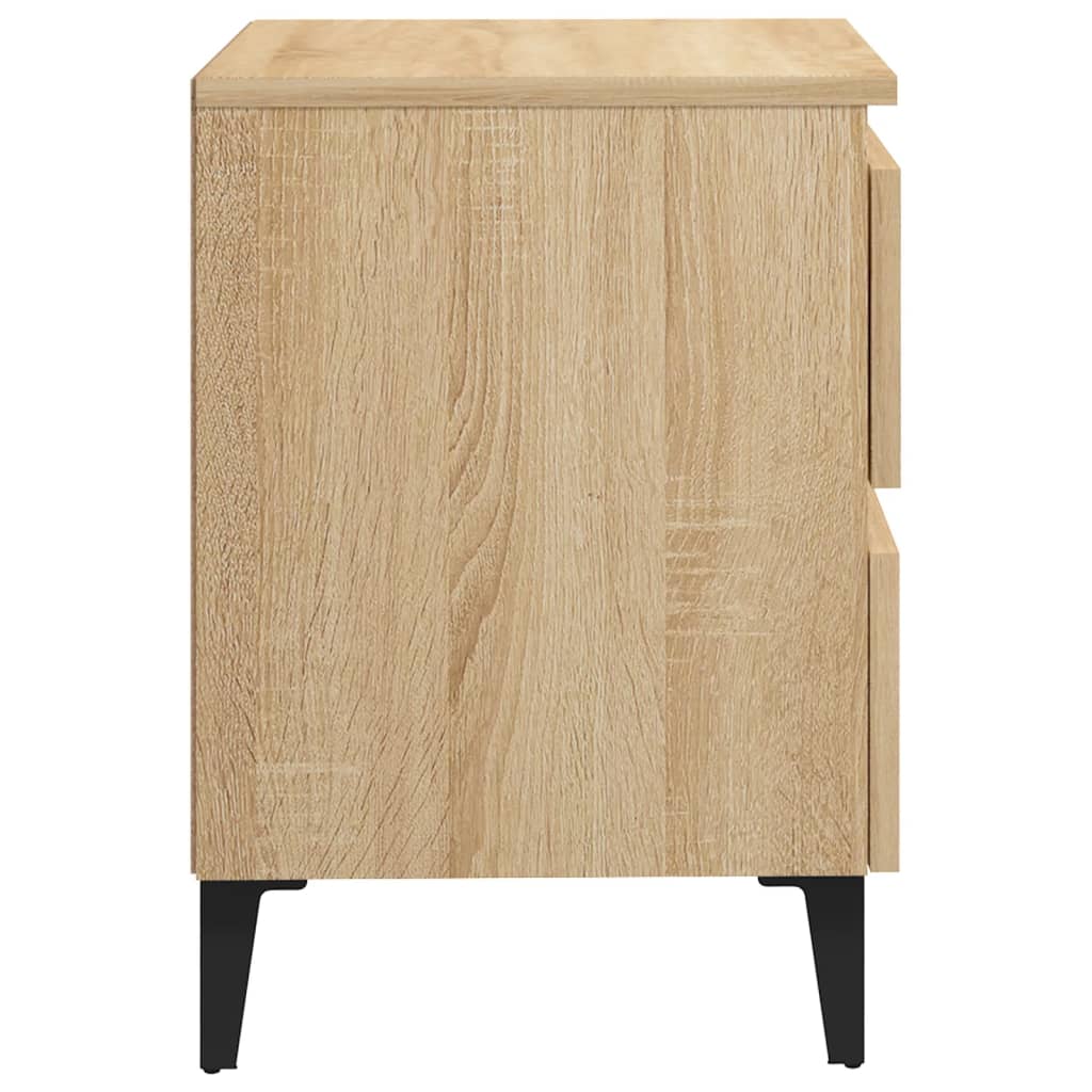 vidaXL Nachtkastjes 2 st 40x35x50 cm bewerkt hout sonoma eikenkleurig