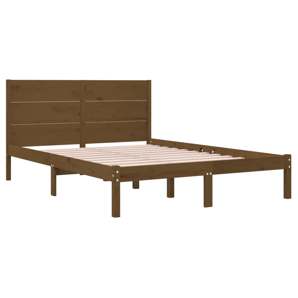 vidaXL Bedframe massief hout honingbruin 120x190 cm