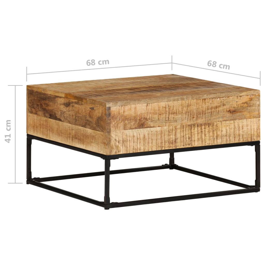 vidaXL Salontafel 68x68x41 cm ruw mangohout