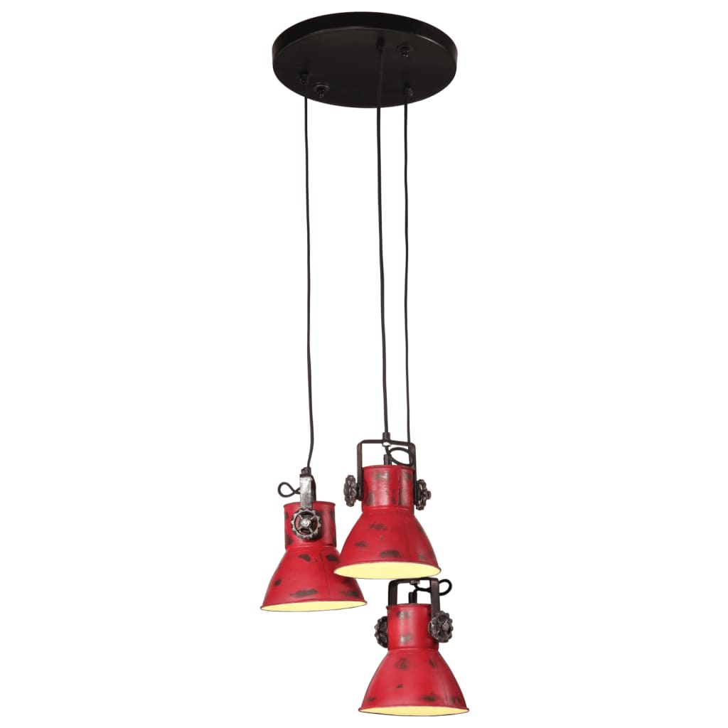 vidaXL Hanglamp 25 W E27 30x30x100 cm verweerd rood