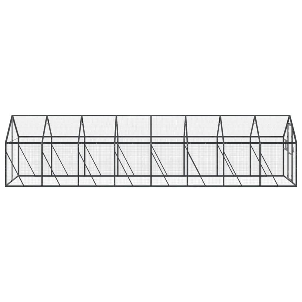 vidaXL Volière 1,79x8x1,85 m aluminium antracietkleurig